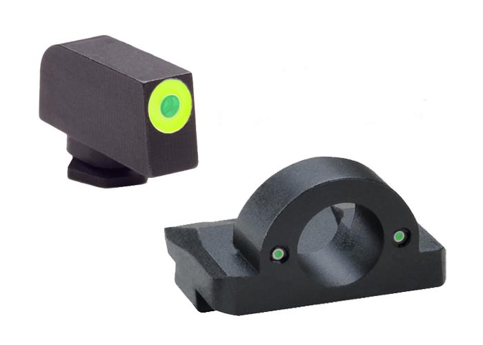 Ameriglo Ghost Ring Night Sight Set for Glock Models 17.19.26 - Green Outline - Ameriglo