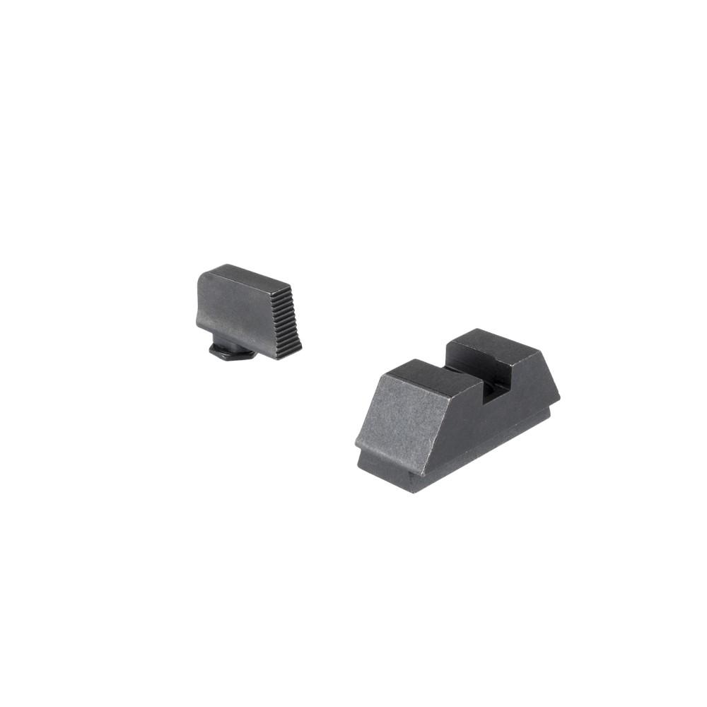 Ameriglo Optics Compatible Handgun Sight Set for Glock Flat Black .295” Rear 1L Tall Serrated Black .220” Front - Ameriglo