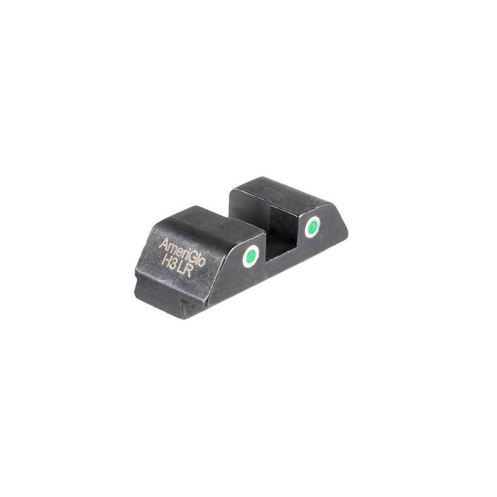 Ameriglo Tritium 2-Dot Rear Handgun Sight for Glock Green with White Front - Ameriglo