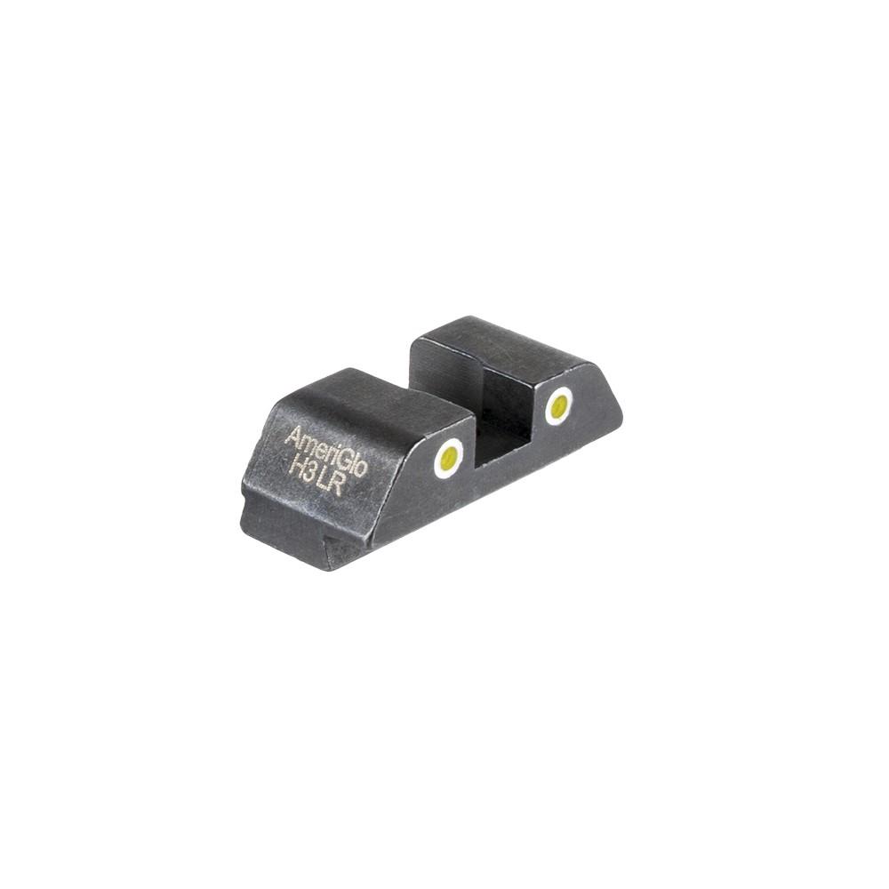 Ameriglo Tritium 2-Dot Rear Handgun Sight for Glock Yellow with White Front - Ameriglo