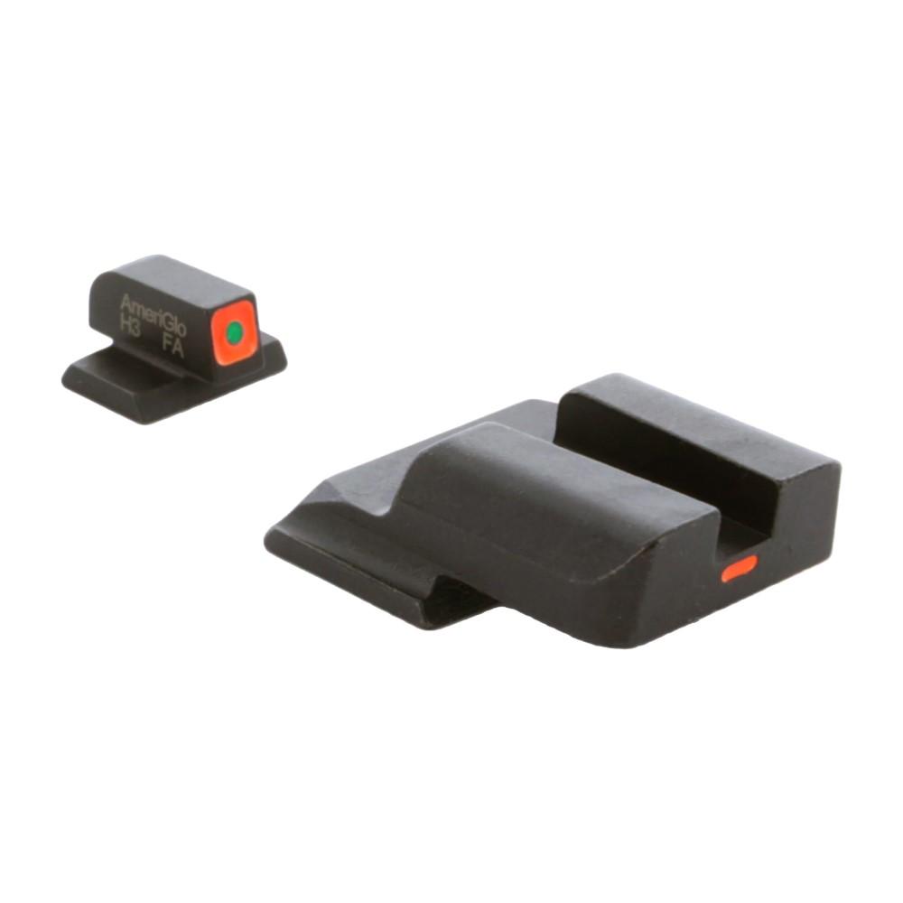 Ameriglo CAP Sight Set Green Tritium Orange Square Outline Front Orange Non-Trit Rear for M&P Shield - Ameriglo