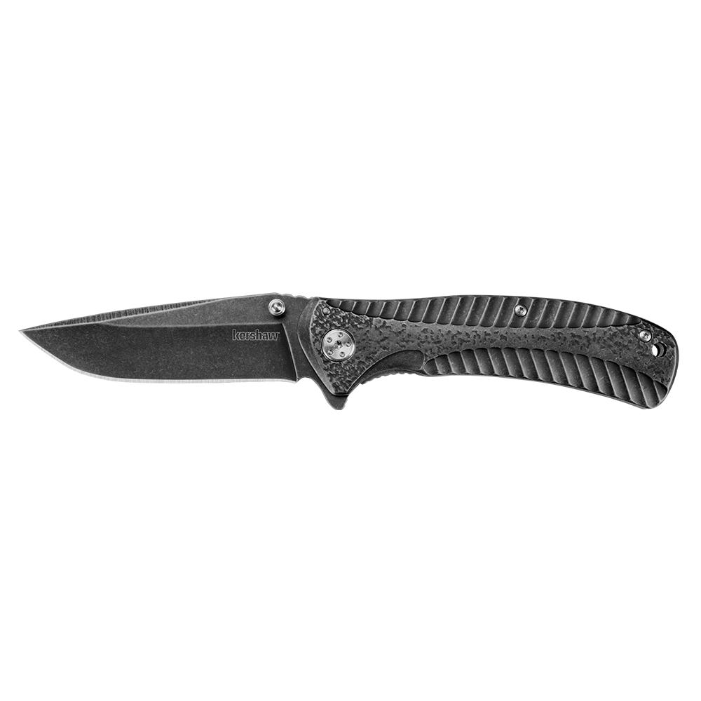 Kershaw Starter Folding Knife 3-2/5" Drop Point Blade Blackwash - Kershaw