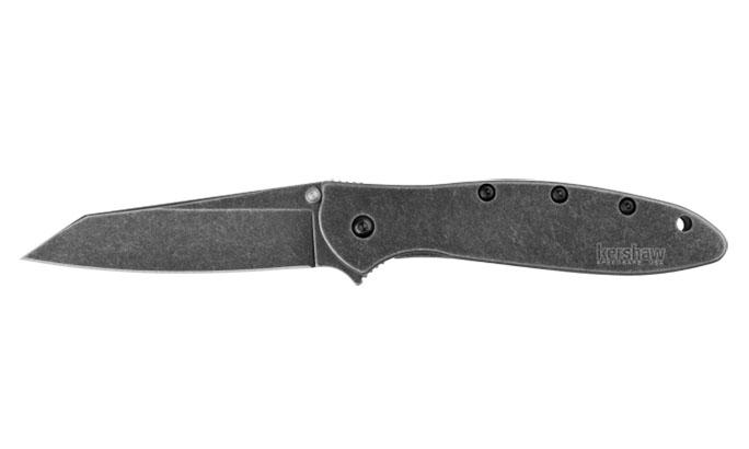 Kershaw Random Leek Reverse Tanto Assisted Folding Knife (3" BlackWash) - Kershaw