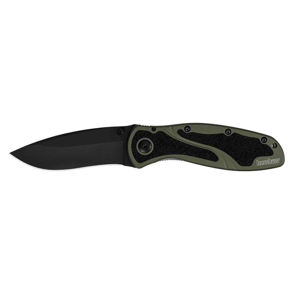 Kershaw Blur Folding Knife 3-2/5" Drop Point Blade Olive Drab - Kershaw