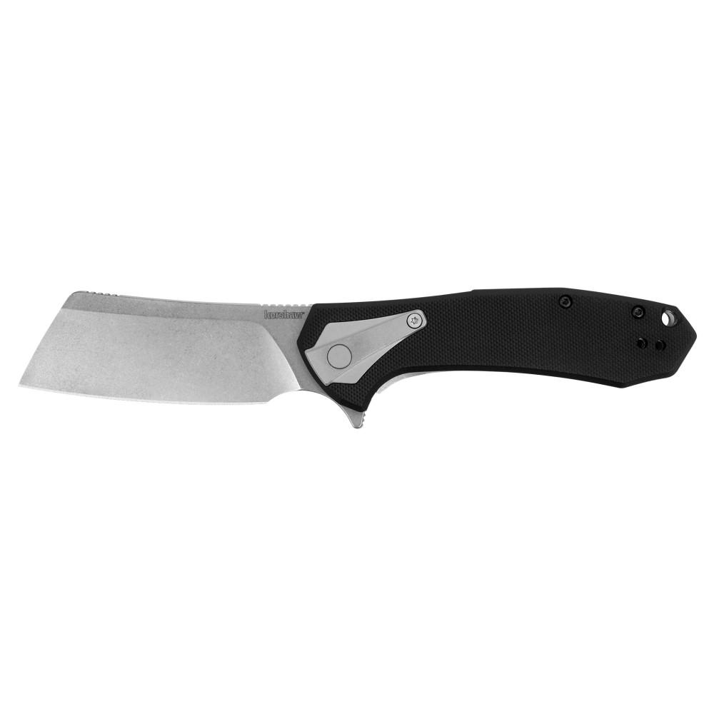 Kershaw Bracket Folding Knife 3-2/5" Cleaver Blade Black - Kershaw