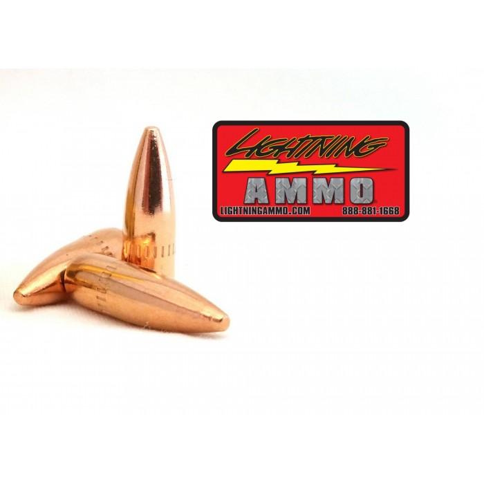 Lightning Ammo Rifle Bullets .22 Cal .224" 55 gr FMJ-BT w/c  500/ct Box - Lightning Ammo