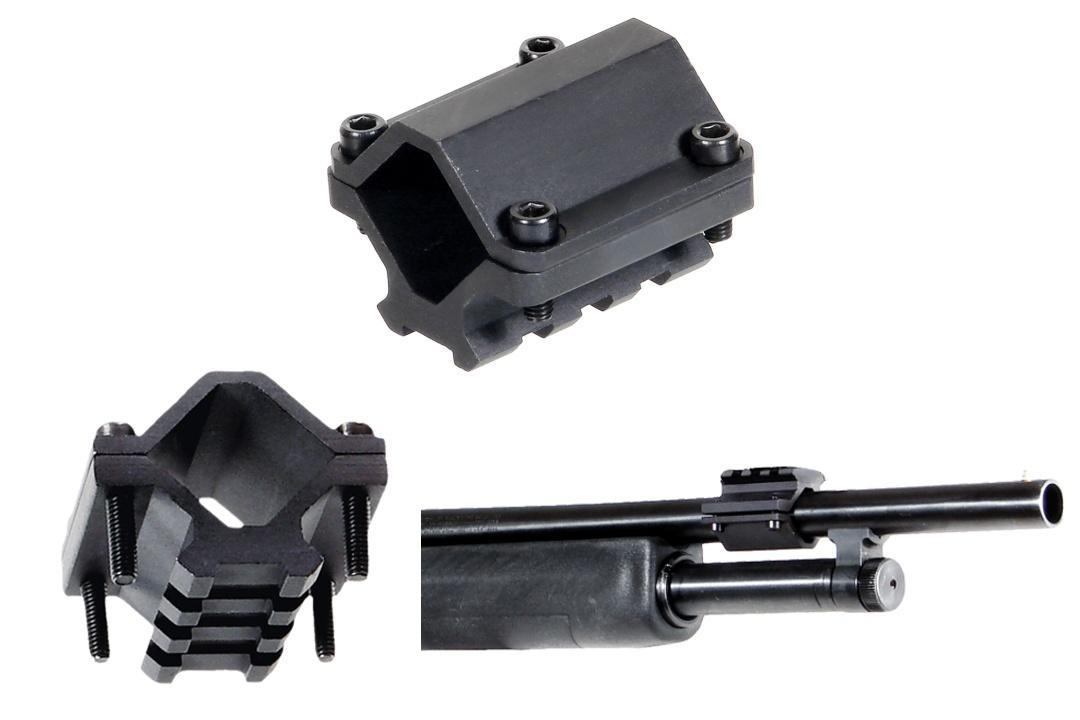 Leapers UTG Paintball Rail Barrel Mount,  Universal Shotgun - 3 Slot - Single-rail - Leapers