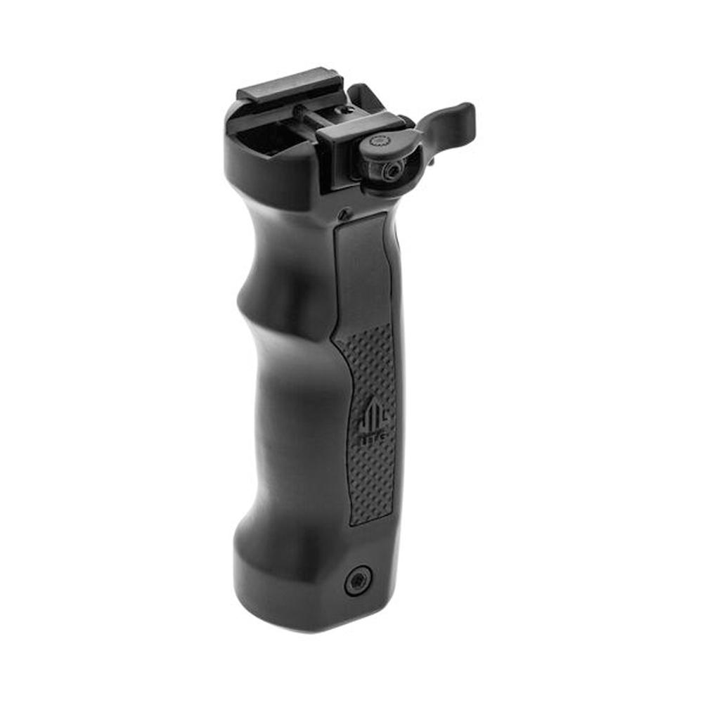 UTG Bipod D Grip with Ambi. Quick Release Deployable Black - Leapers