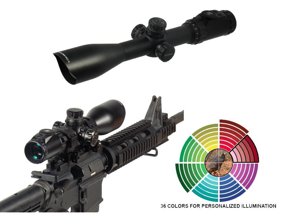 Leapers UTG AccuShot SWAT IE Rifle Scope - 3-12x44mm AO 36-Color Mil-Dot Reticle 34-8.4' FOV 3.3-2.8" ER Matte - Leapers