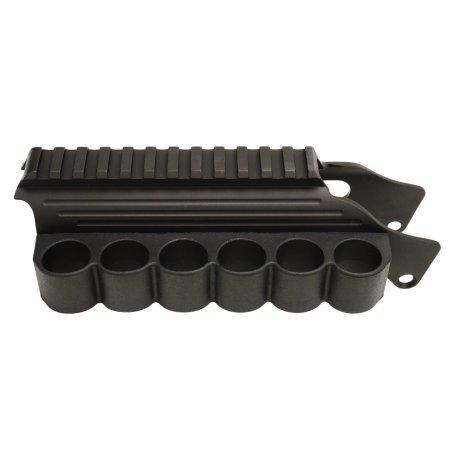 TacStar® Shotgun Aluminum Rail Mount With 6-Shell Polymer SideSaddle Rem 870 1100 11 87 12ga
