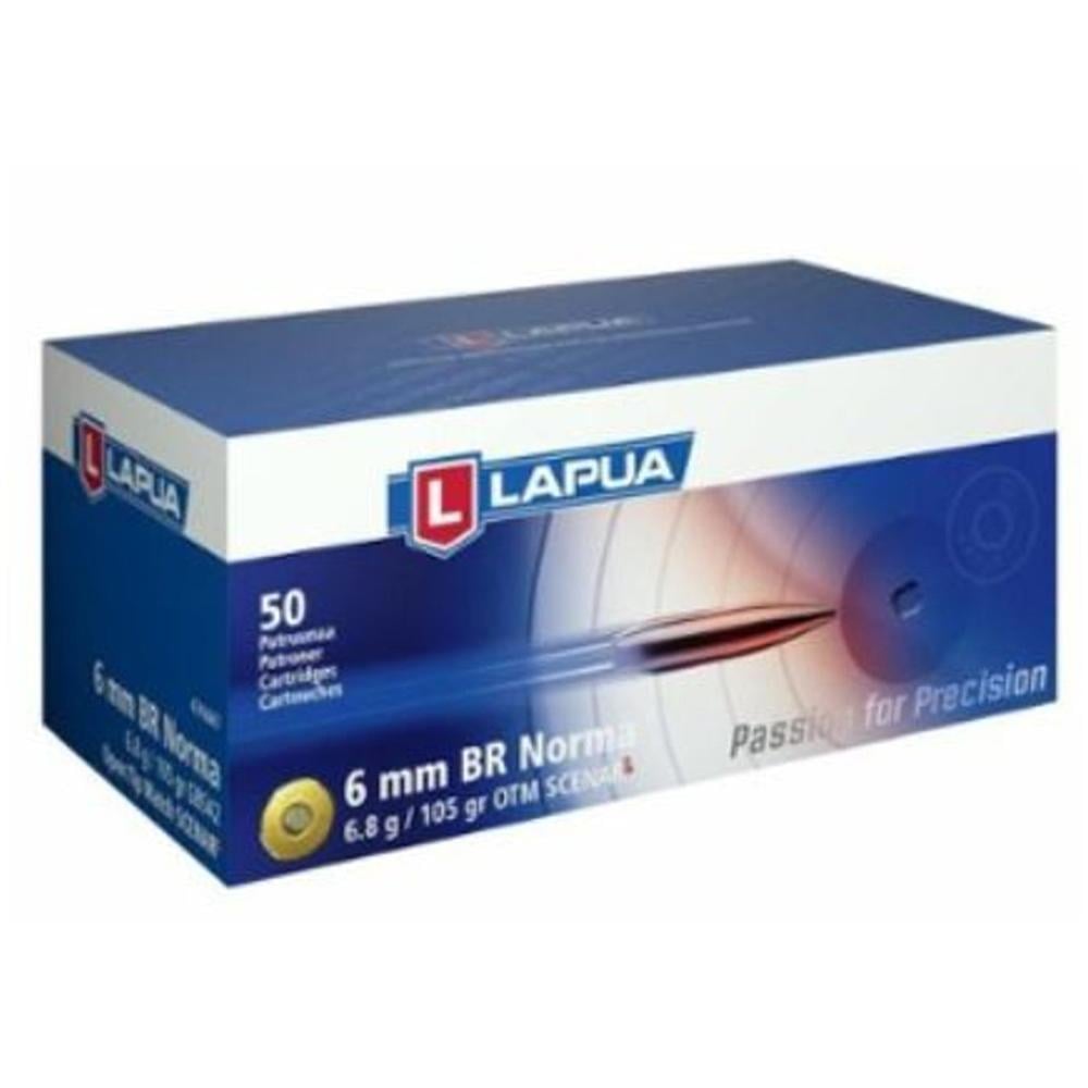 Lapua OTM Rifle Ammo 6mm BR Norma 105 gr Scenar-L 2674 fps 50/ct - Lapua