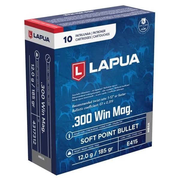 Lapua Rifle Ammuntion .300 Win Mag 185gr Mega SP 2723 fps 10/ct - Lapua