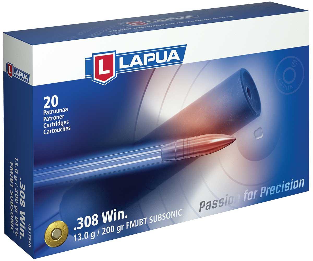 Lapua Rifle Ammunition .308 Win Subsonic 200 gr FMJ-BT 20/Box - Lapua