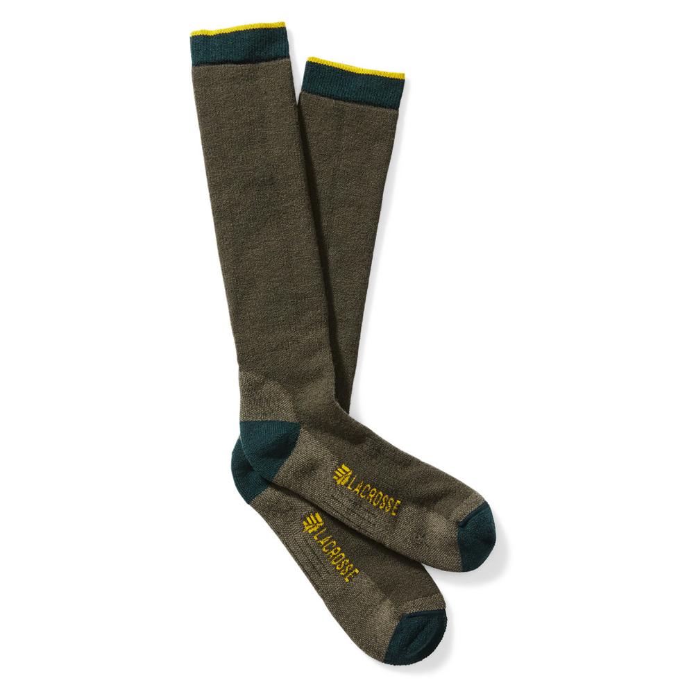 LaCrosse Men's Merino Midweight Sock Over the Calf OD Green L - LaCrosse
