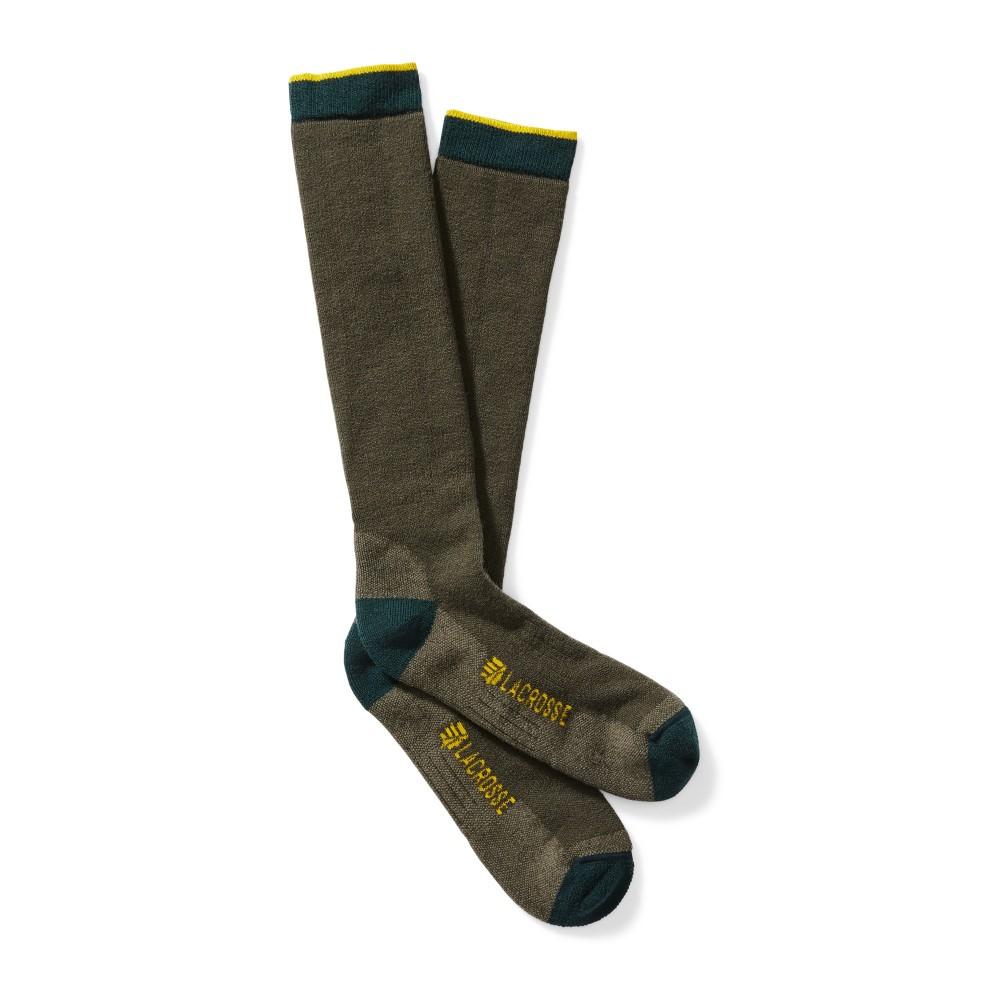 LaCrosse Men's Merino Midweight Sock Over the Calf OD Green M - LaCrosse