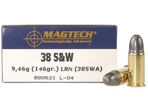 MagTech Handgun Ammunition .38 S&W 146 gr LRN 686 fps 50/box - MagTech