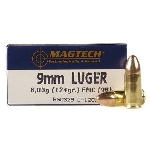 MagTech Handgun Ammunition 9mm Luger 124 gr FMJ 1109 fps 50/box