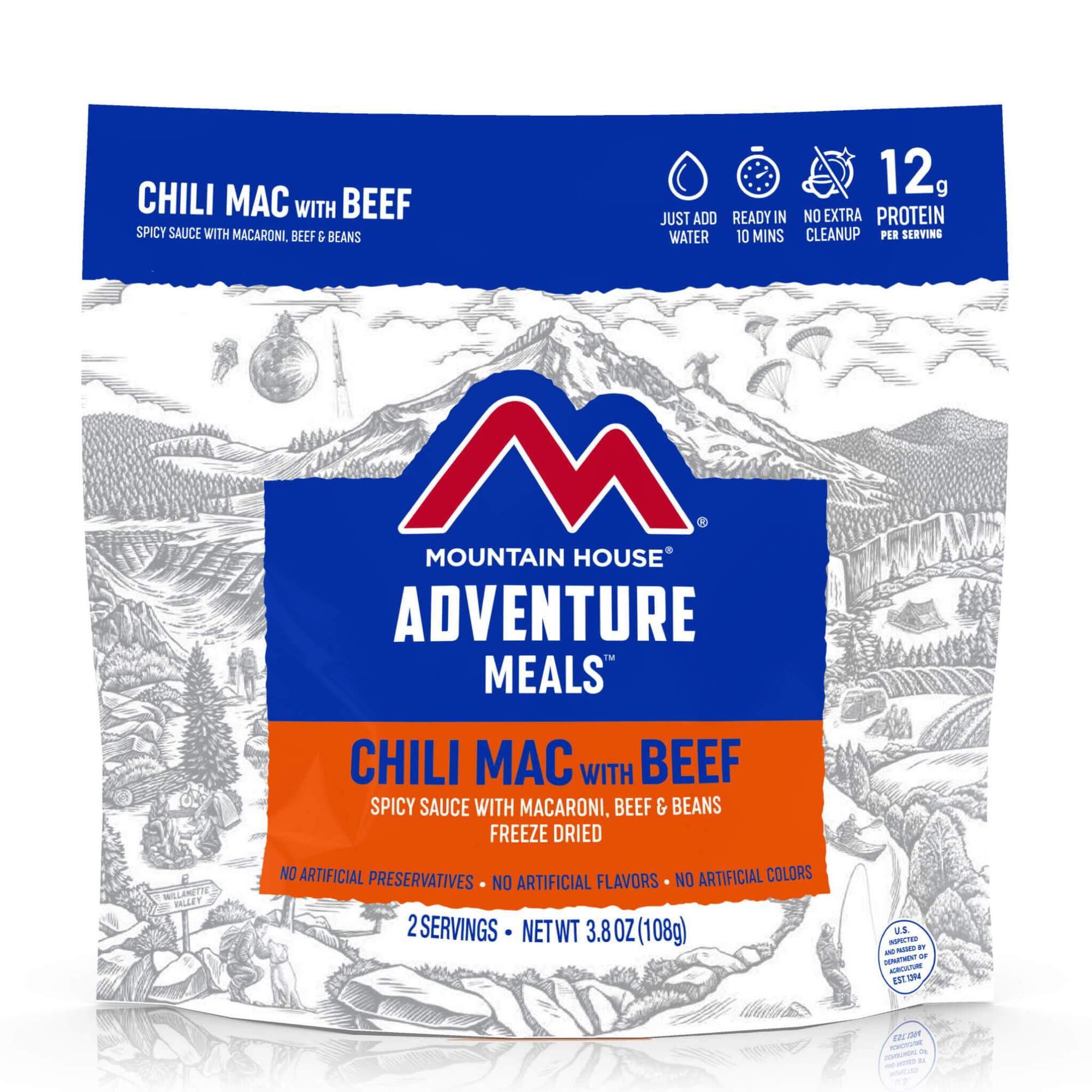 Mountain House Chili Mac With Beef 3.8 oz 2 Servings - Mountain House