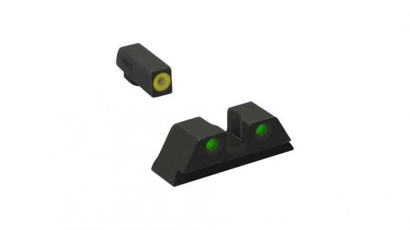 Meprolight ML40110 Hyper-Bright Yellow Ring Front/Green Rear Sights for Sig Sauer P-Frames - Meprolight