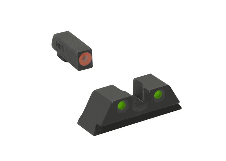 Meprolight ML46670 Hyper-Bright Orange Ring Front/Green Rear Sights for Canik TP Series - Meprolight