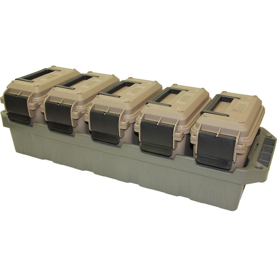 MTM 5-CAN Ammo Crate Mini FDE Cans Army Green Tray - MTM