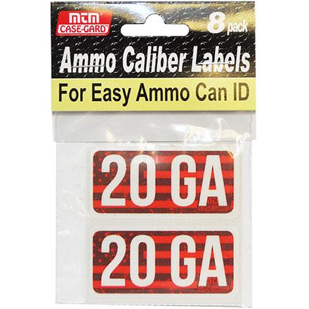 MTM Ammo Caliber Labels 20 GA Red 8/ct - MTM