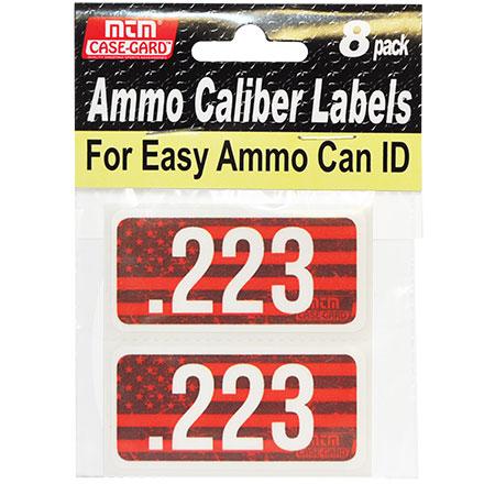 MTM Ammo Caliber Labels .223 Rem Red 8/ct - MTM