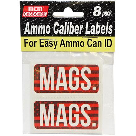 MTM Ammo Caliber Labels MAGS Red 8/ct - MTM