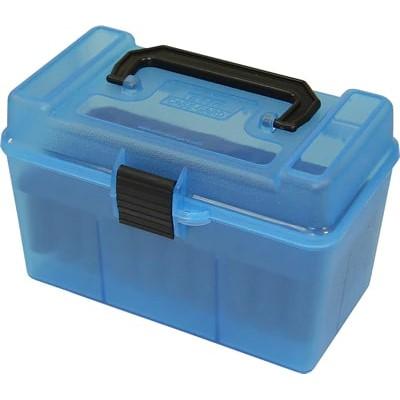 MTM Deluex H-50 Series Rifle Ammo Box Clear Blue - MTM