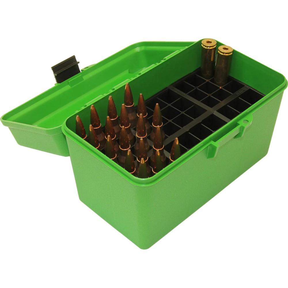 MTM Deluxe H-50 Series Rifle Ammo Box 300 WSM 300 Rem Ultra Mag Green - MTM