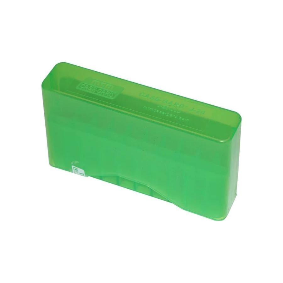 MTM J-20 Slip Top Ammo Box for 22-250/243 WIN/7.62X39 20 Rounds Clear Green - MTM