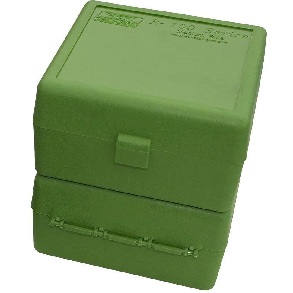 MTM Case-Gard RM100 Series Rifle Ammo Box 308 Win 100 Rounds Green - MTM