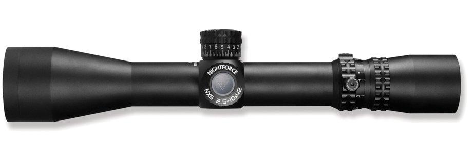 Nightforce NXS Compact Rifle Scope - 2.5-10x42mm Illum Mil-R Reticle Matte Black - Nightforce