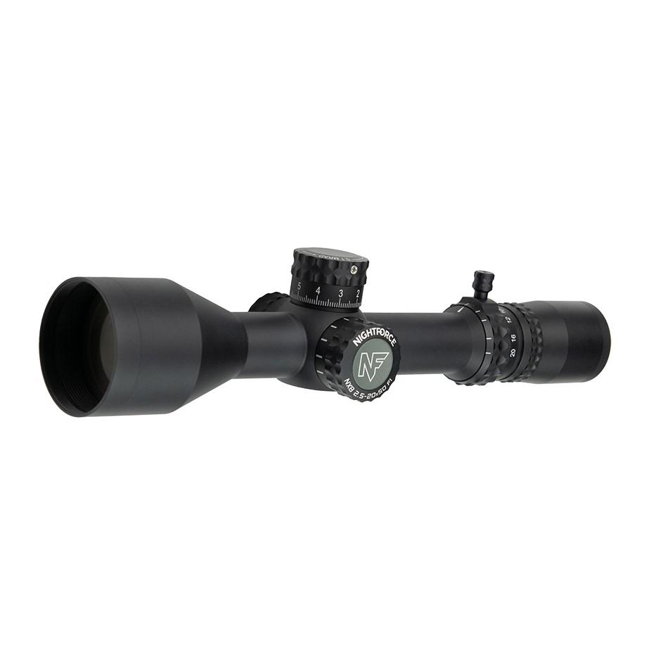 Nightforce NX8 F1 Rifle Scope - 2.5-20x50mm 30mm FFP MOAR Reticle ZeroStop Illum DigIllum ZeroStop PTL - Black Matte - Nightforce