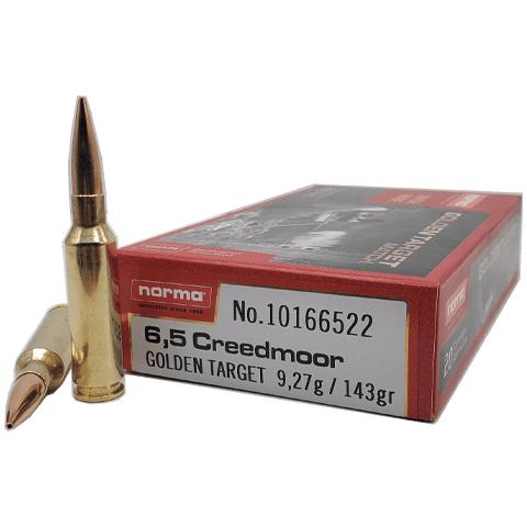 Norma Golden Target Rifle Ammunition 6.5 Creeedmoor 130gr BTHP 2851 fps 20/ct - Norma