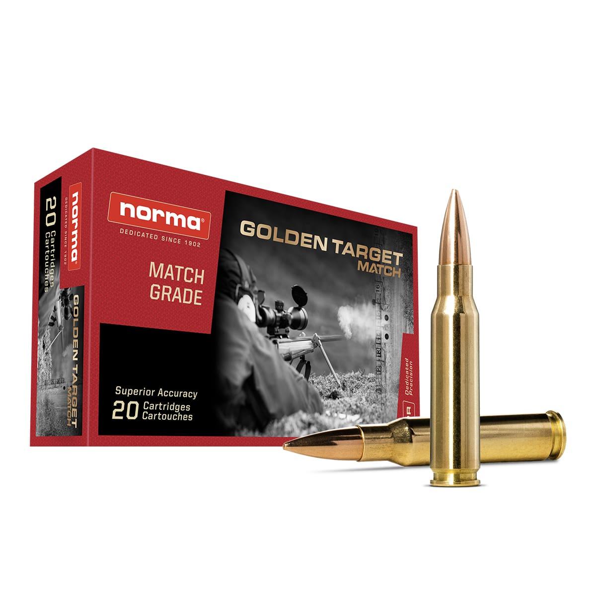 Norma Golden Target Match Rifle Ammunition .308 Win 168gr BTHP 2270 fps 20/ct - Norma