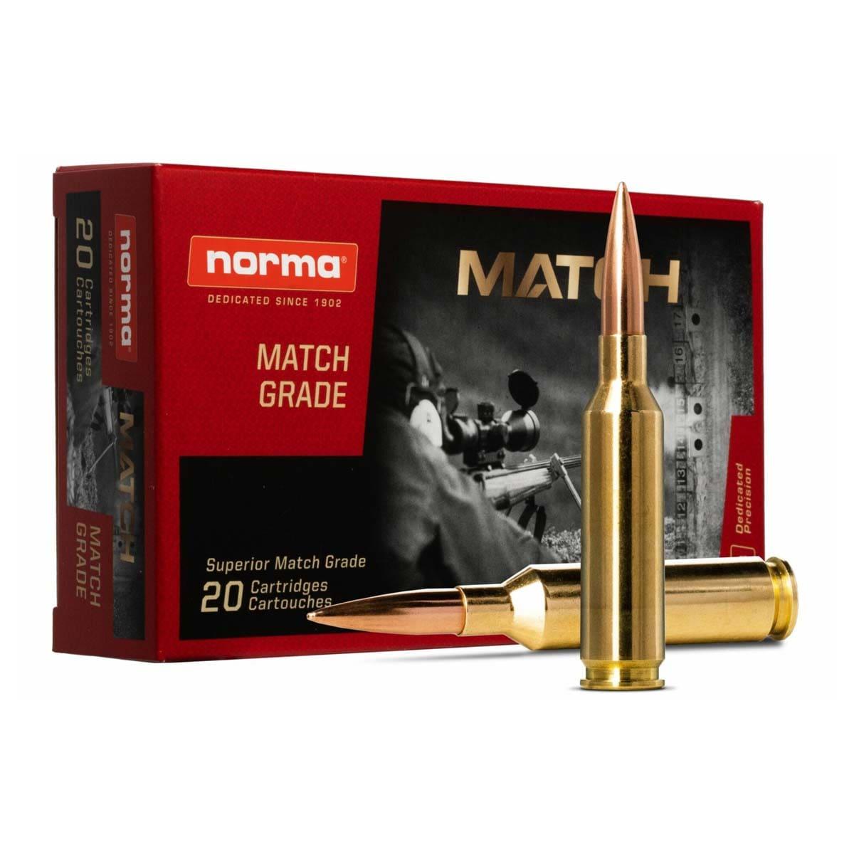 Norma Golden Target Match Rifle Ammunition .338 Lapua 250gr BTHP 4471 fps 20/ct - Norma