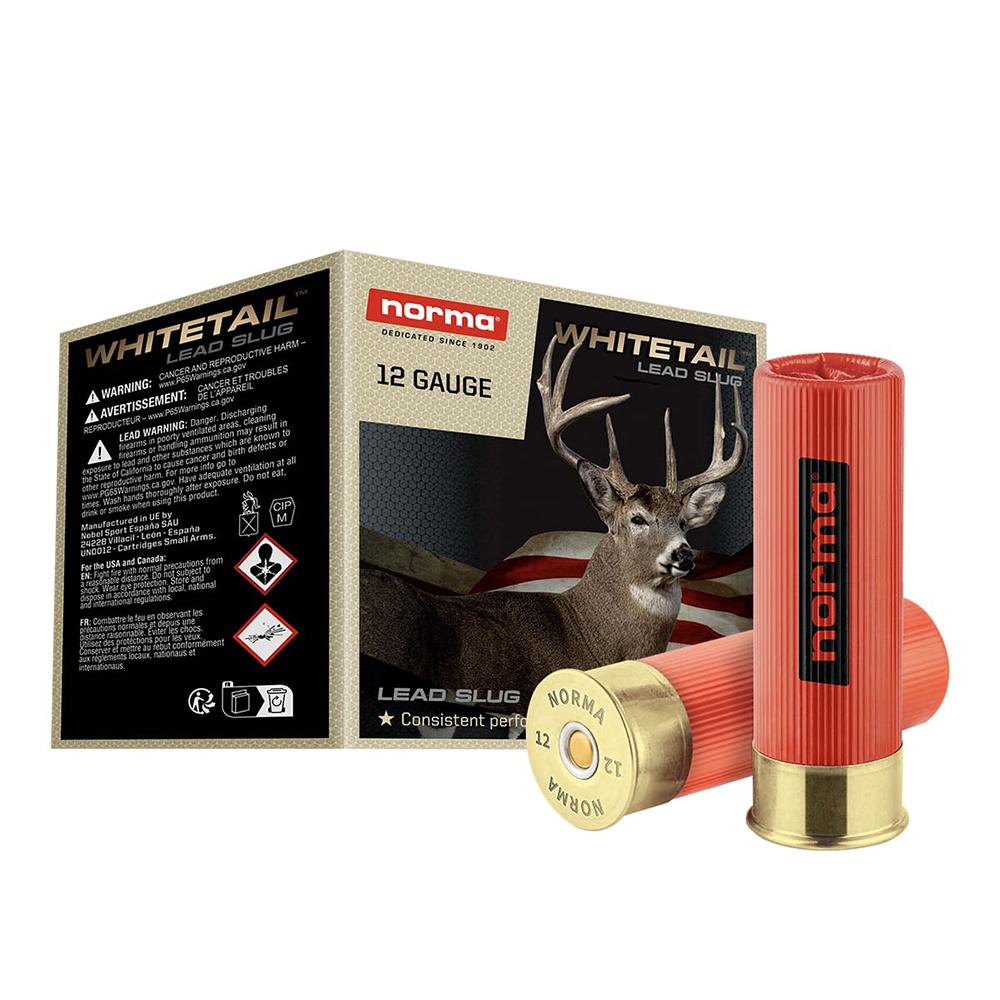 Norma WHITETAIL Shotshells 12ga 2-3/4" 1oz 1600 fps Slug 25/ct - Norma