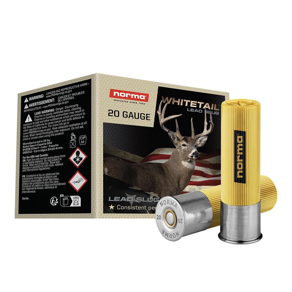 Norma WHITETAIL Shotshells 20ga 2-3/4" 7/8oz 1600 fps Slug 25/ct - Norma