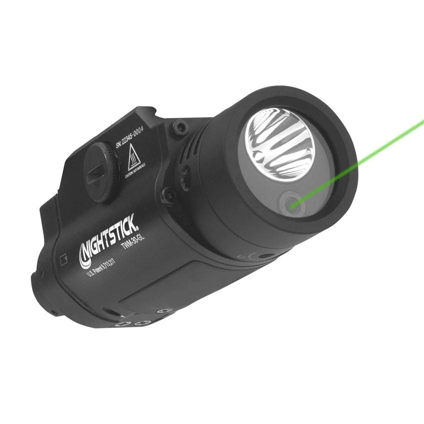 Night Stick Full Size Handgun Weapon Light with Green Laser 1200 Lumens Black - NightStick