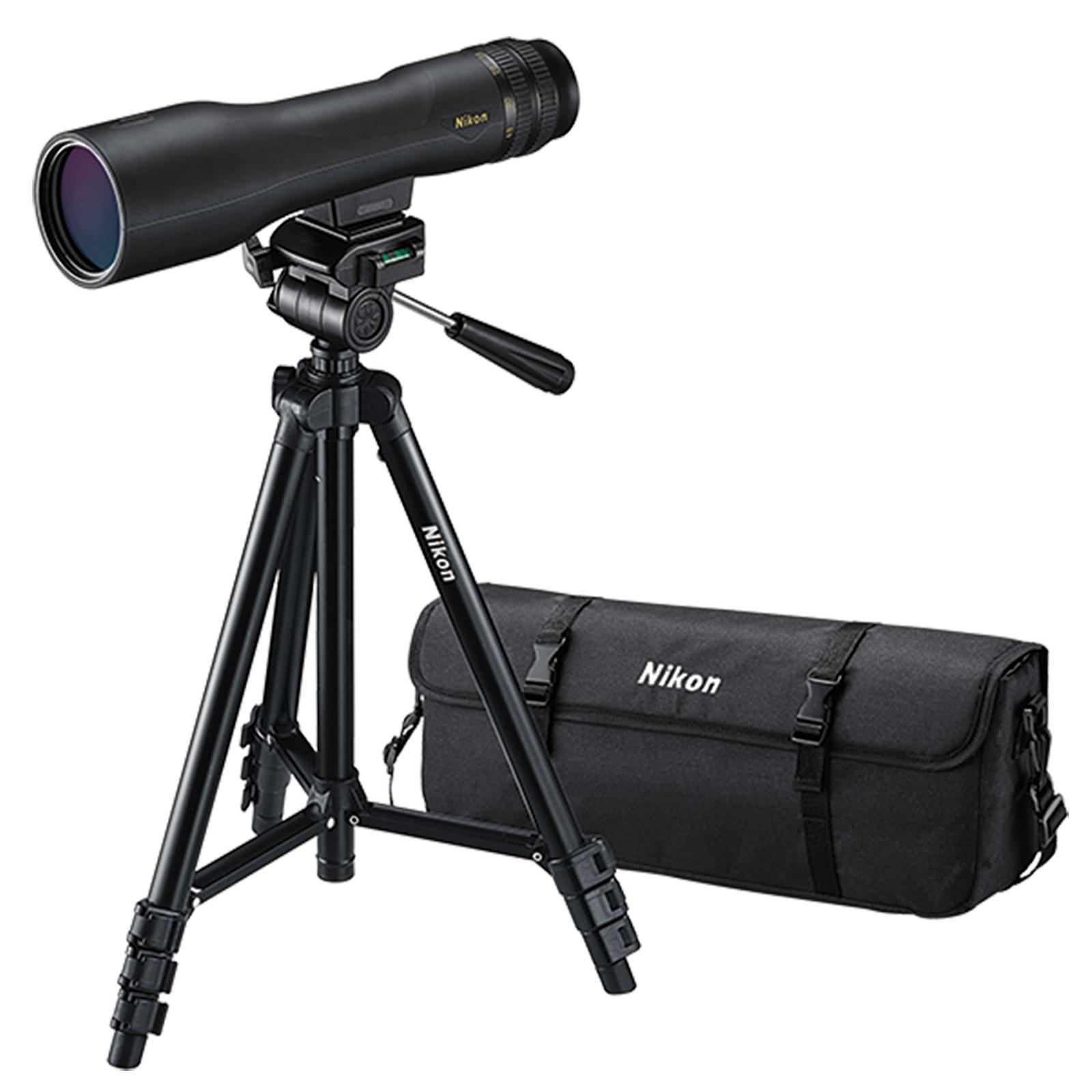 Nikon ProStaff 3 Fieldscope Outfit w/Compact Tripod Zoom Eyepiece Carry Case - 16-48x60mm Straight Black - Nikon