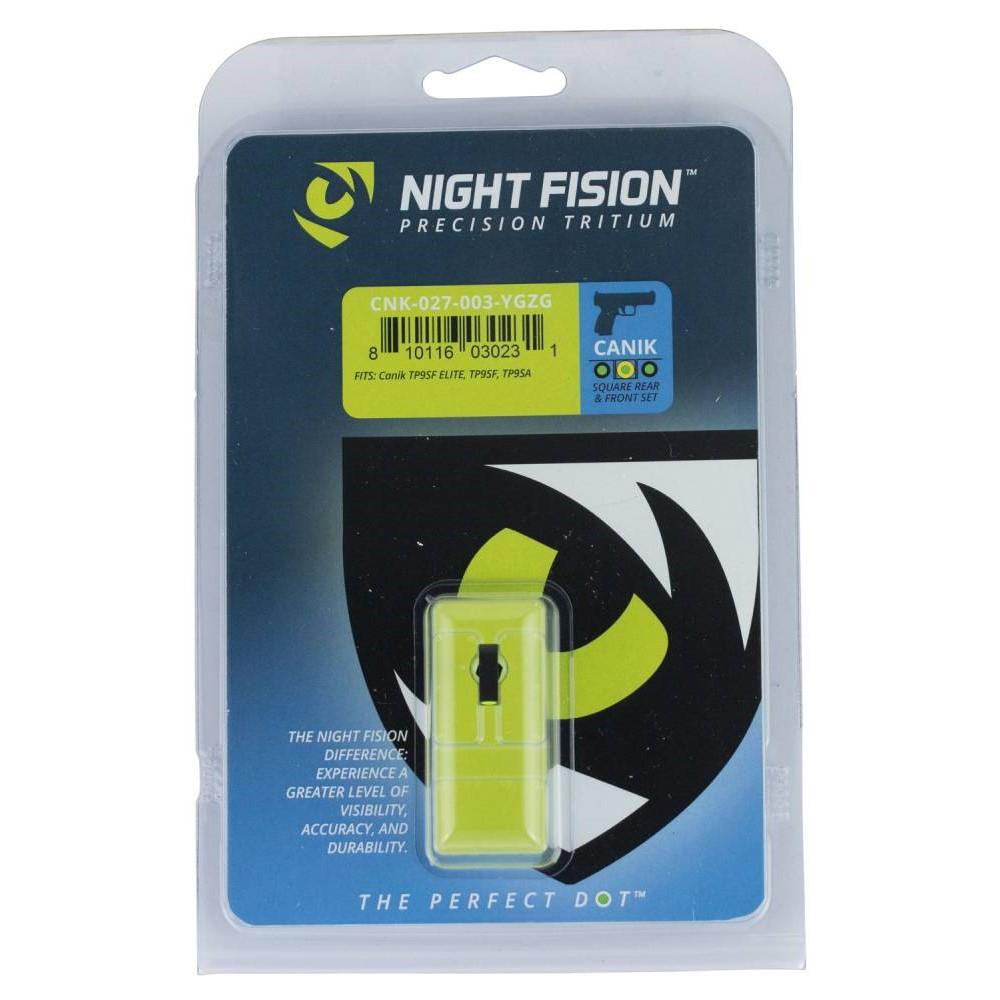 Night Fision Perfect Dot Night SIght Set Yellow Front Black Rear for Canik TP9SF Elite/TP9SF/TP9SA - Night Fision