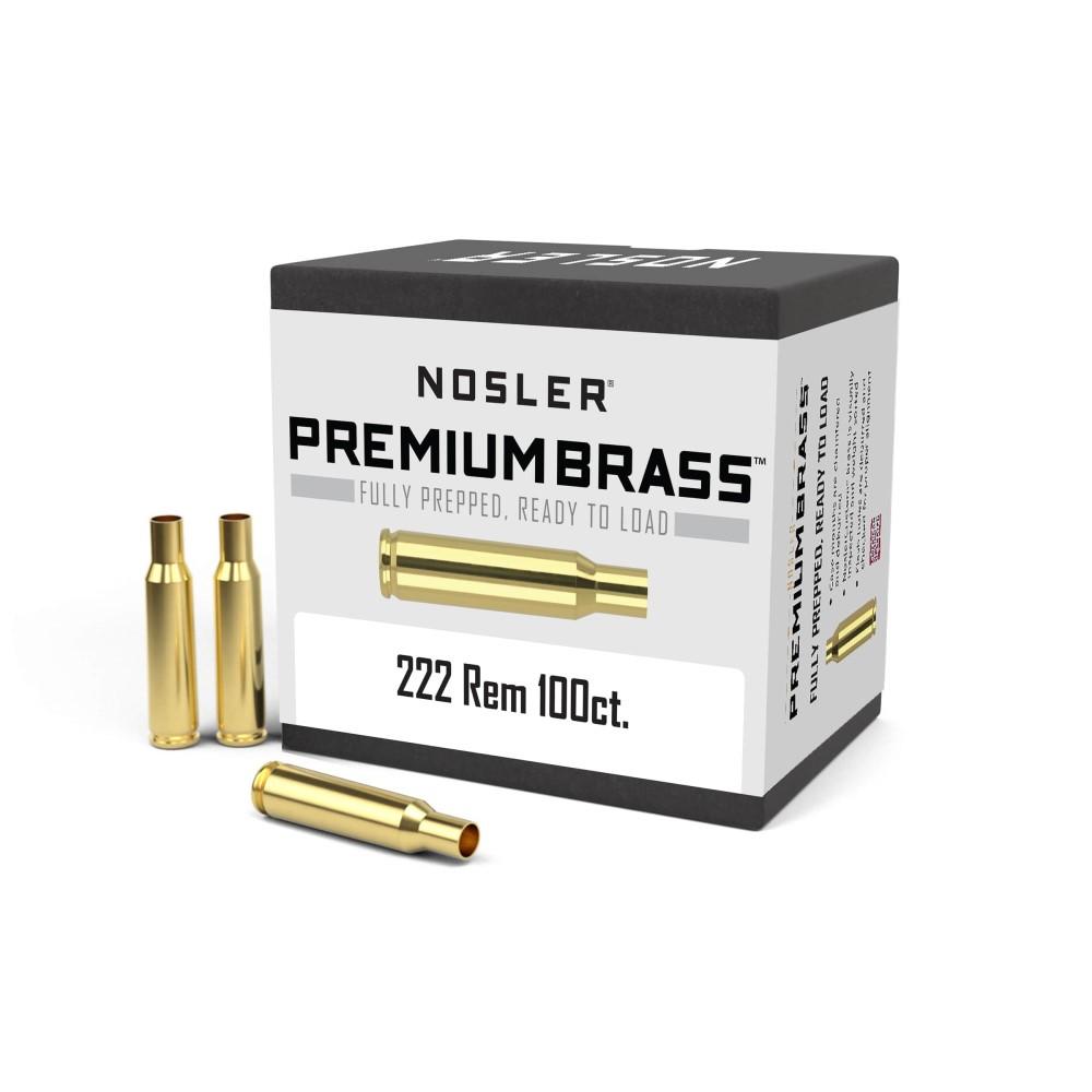 Nosler Unprimed Brass Rifle Cartridge Cases 100/ct .222 Rem - Nosler