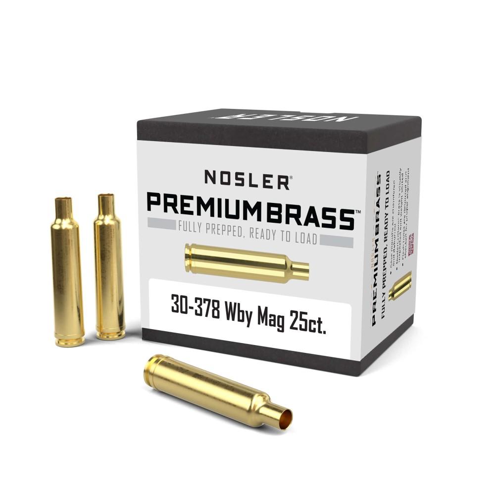 Nosler Unprimed Brass Rifle Cartridge Cases 25/ct .30-378 Wby Mag - Nosler