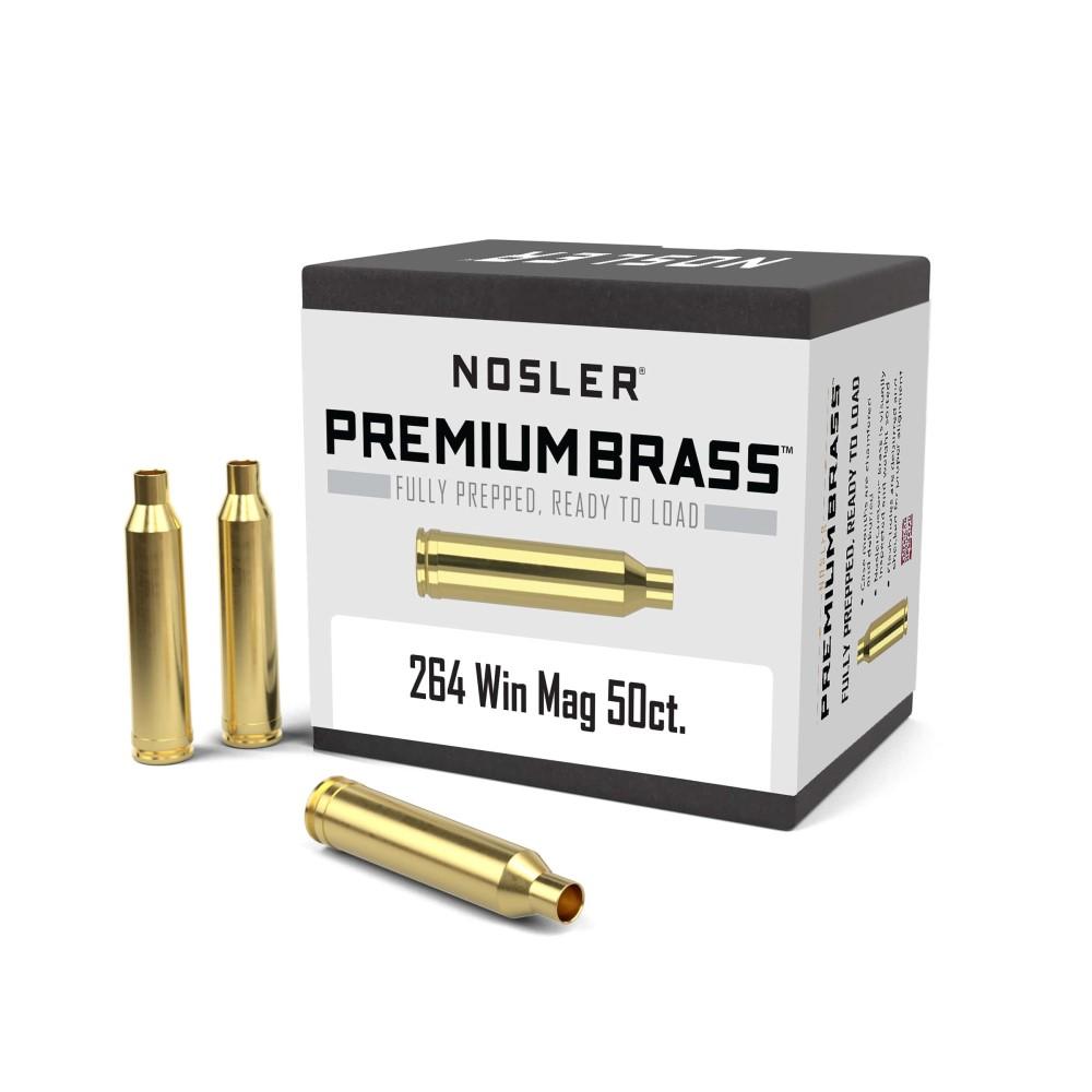 Nosler Unprimed Brass Rifle Cartridge Cases 50/ct .264 Win Mag - Nosler