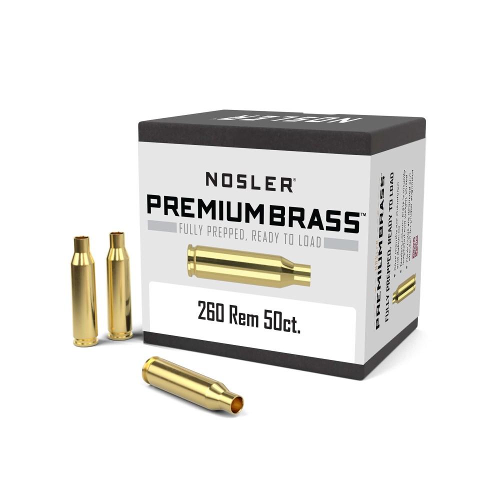 Nosler Unprimed Brass Rifle Cartridge Cases 50/ct .260 Rem - Nosler