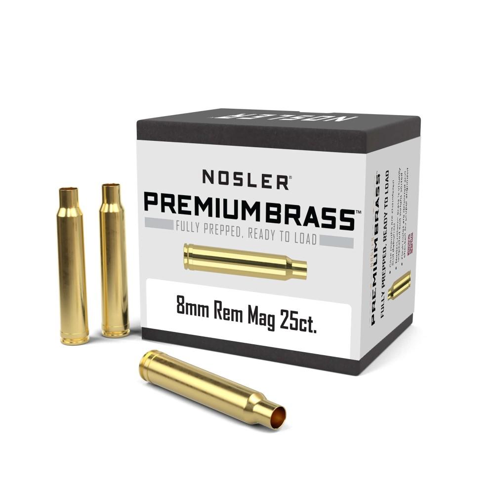 Nosler Unprimed Brass Rifle Cartridge Cases 25/ct 8mm Rem Mag - Nosler