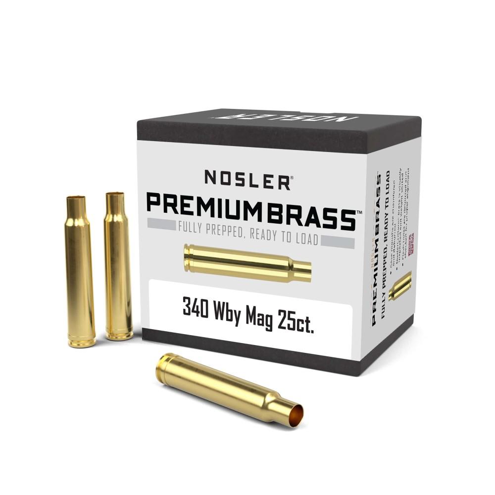 Nosler Unprimed Brass Rifle Cartridge Cases 25/ct .340 Wby - Nosler