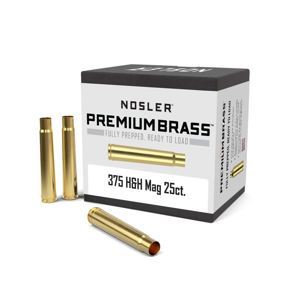 Nosler Unprimed Brass Rifle Cartridge Cases .375 H&H 25/ct  - Nosler