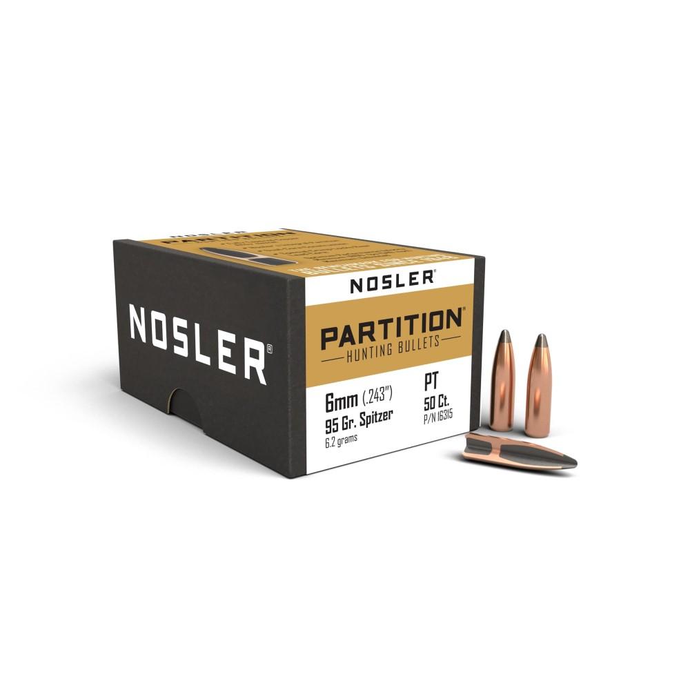 Nosler Partition Bullets 6mm .243" 95 gr SPT  50/ct - Nosler